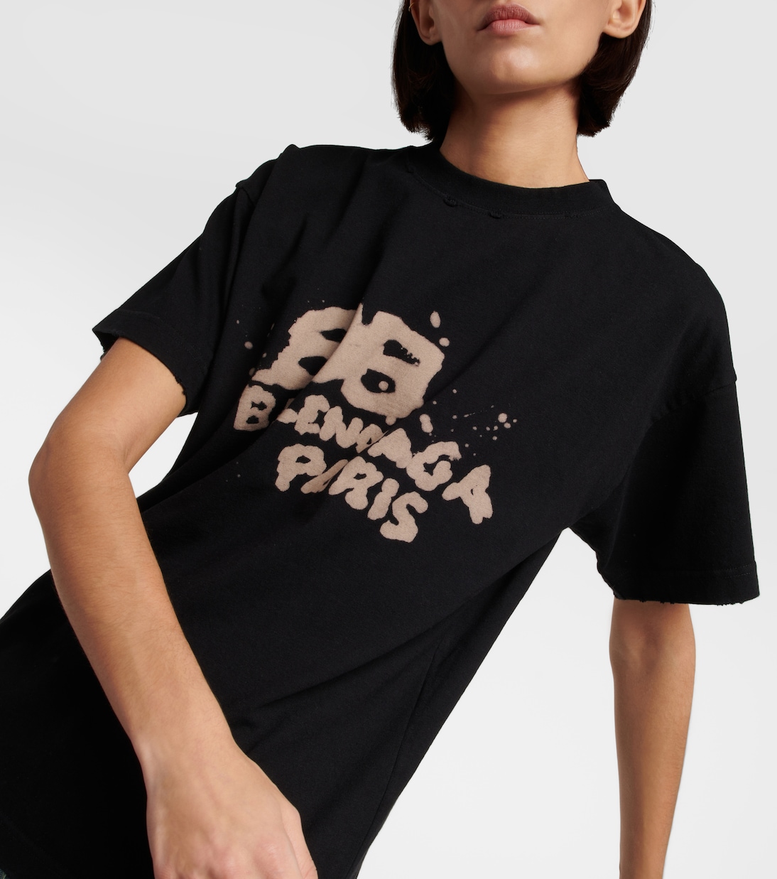 Camiseta de algodón oversized con logo | Balenciaga