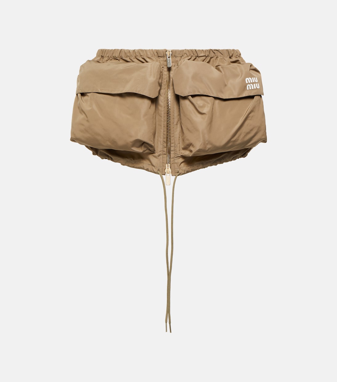 Drawstring zip miniskirt | Miu Miu