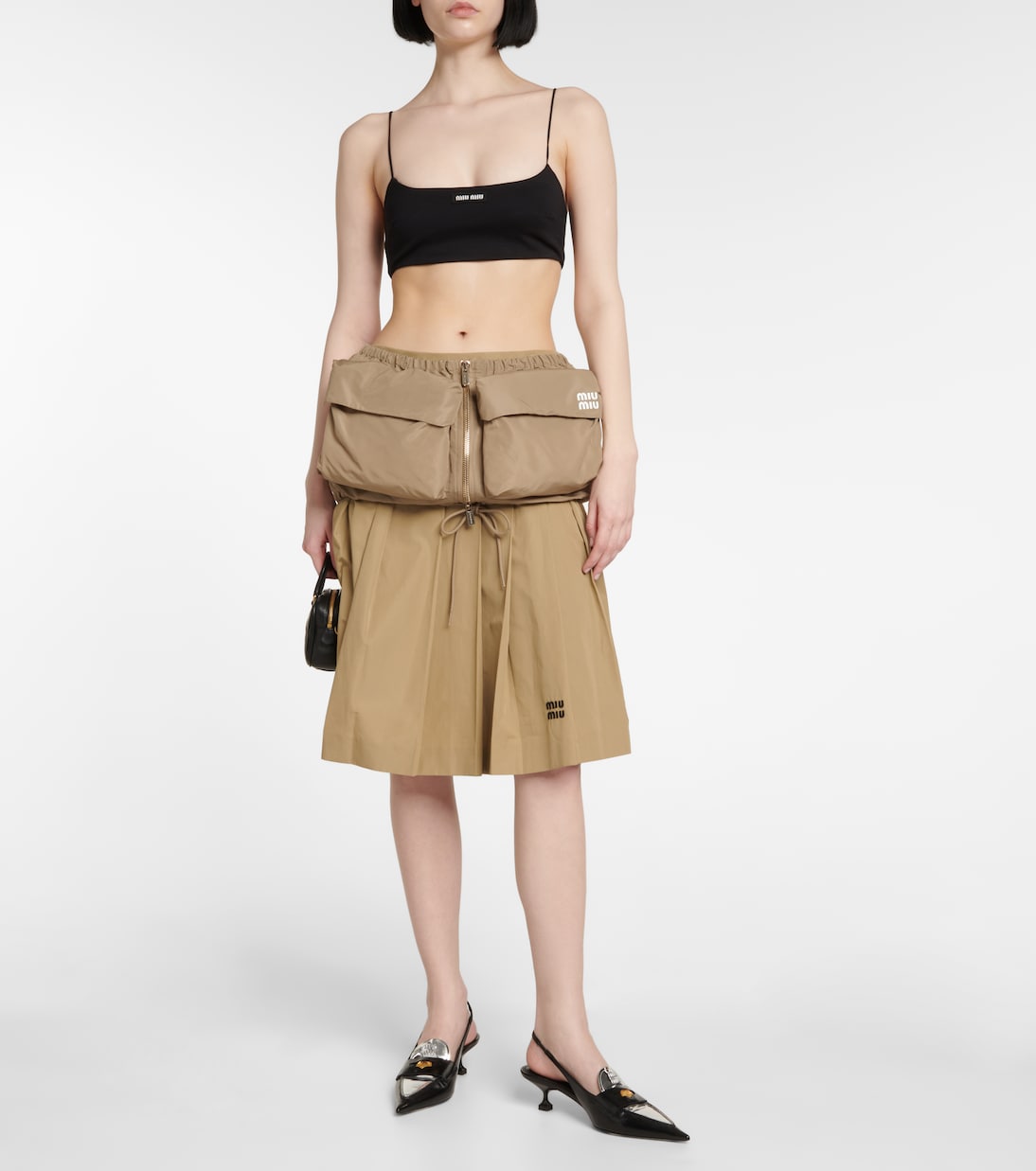 Drawstring zip miniskirt | Miu Miu