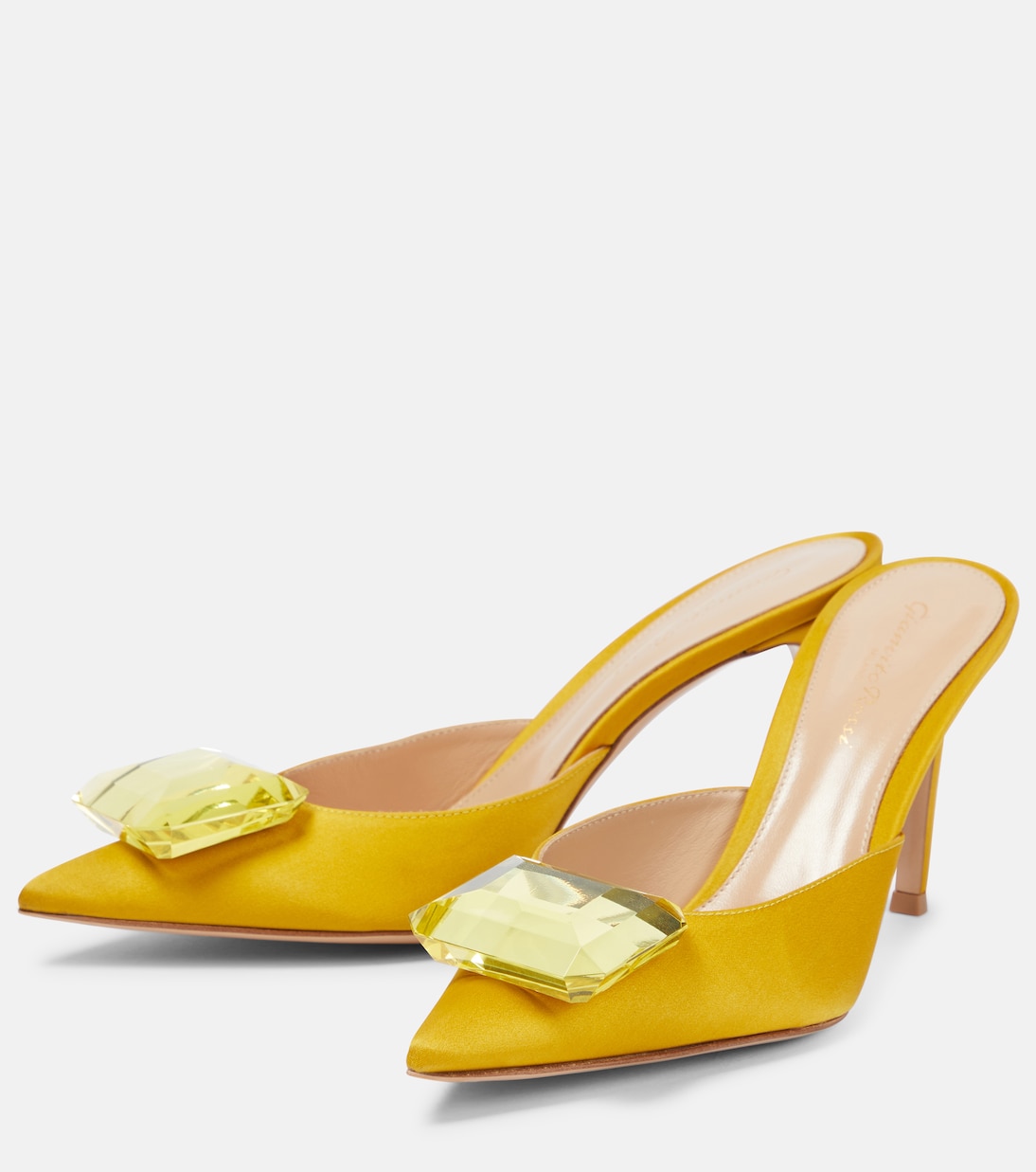 Jaipur 85 embellished satin mules | Gianvito Rossi