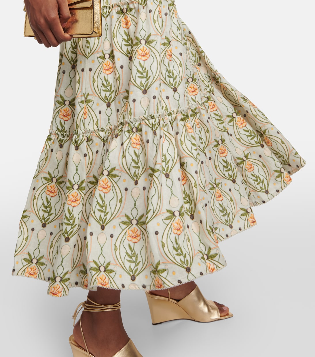 Consuelo Lunar embroidered linen midi dress | Agua by Agua Bendita