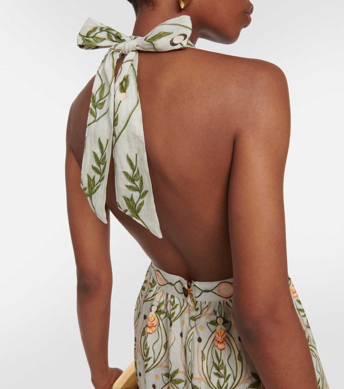 Consuelo Lunar embroidered linen midi dress | Agua by Agua Bendita