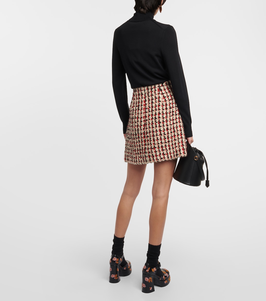 Minifalda en tweed de lana a cuadros | Etro
