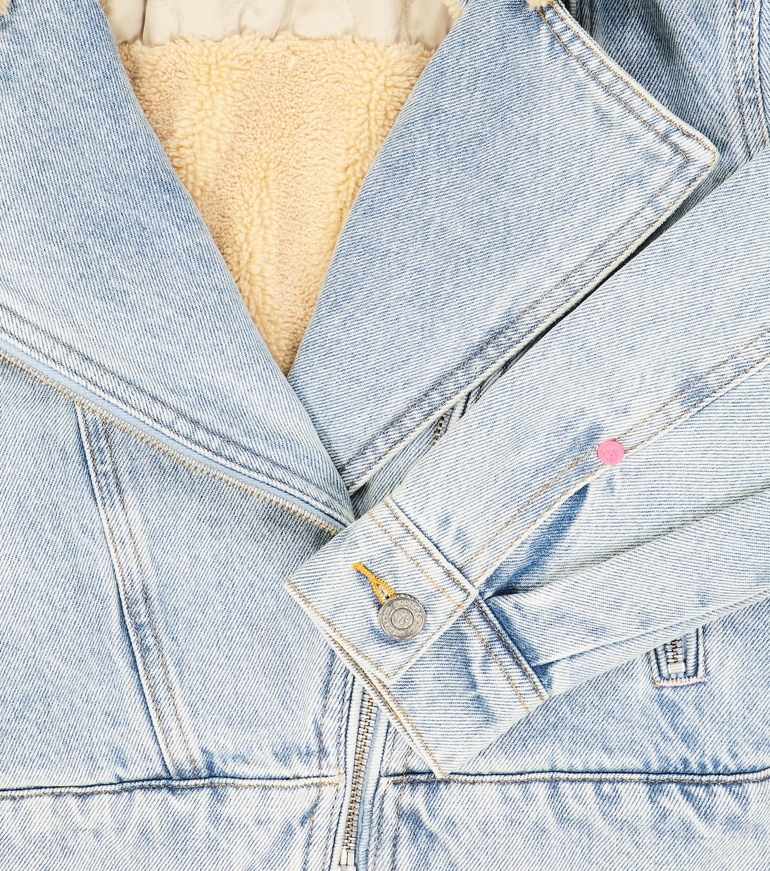 Teddy-trimmed denim biker jacket | Scotch & Soda Kids