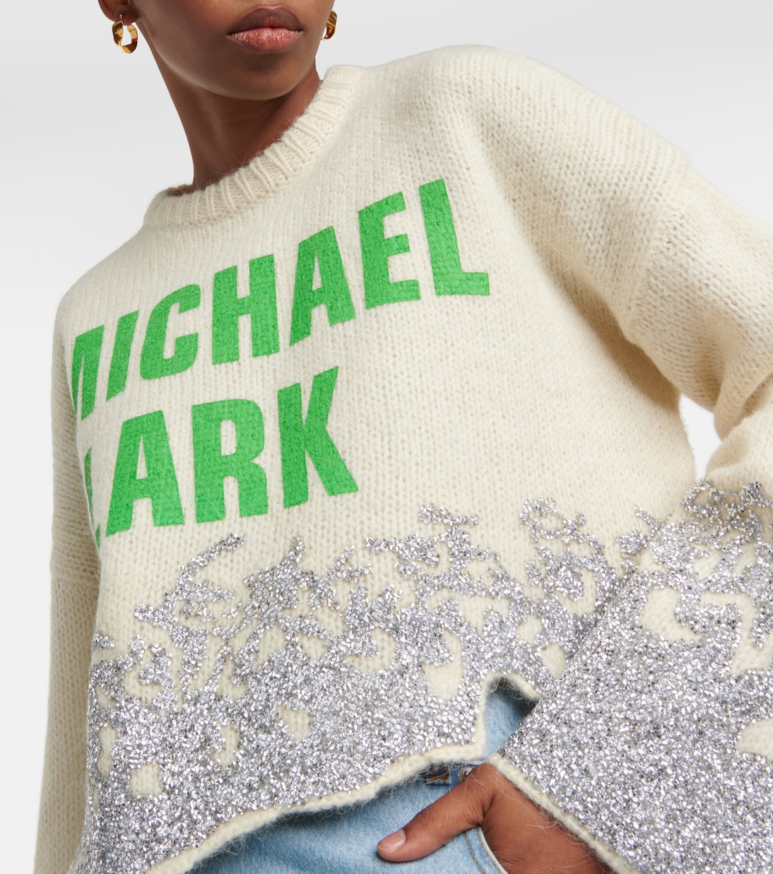 x Michael Clark embellished wool-blend sweater | JW Anderson
