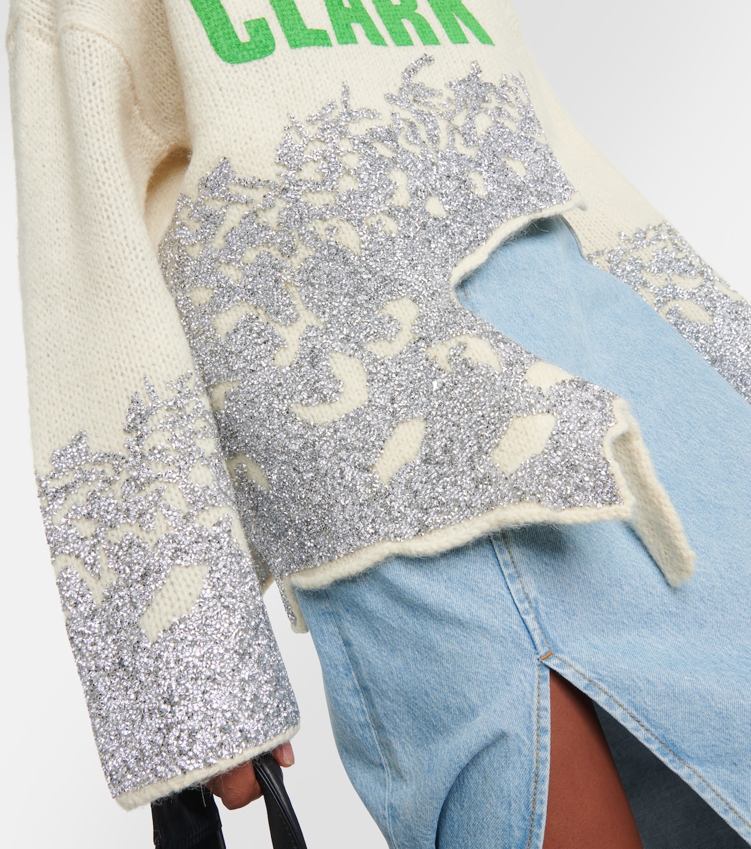 x Michael Clark embellished wool-blend sweater | JW Anderson