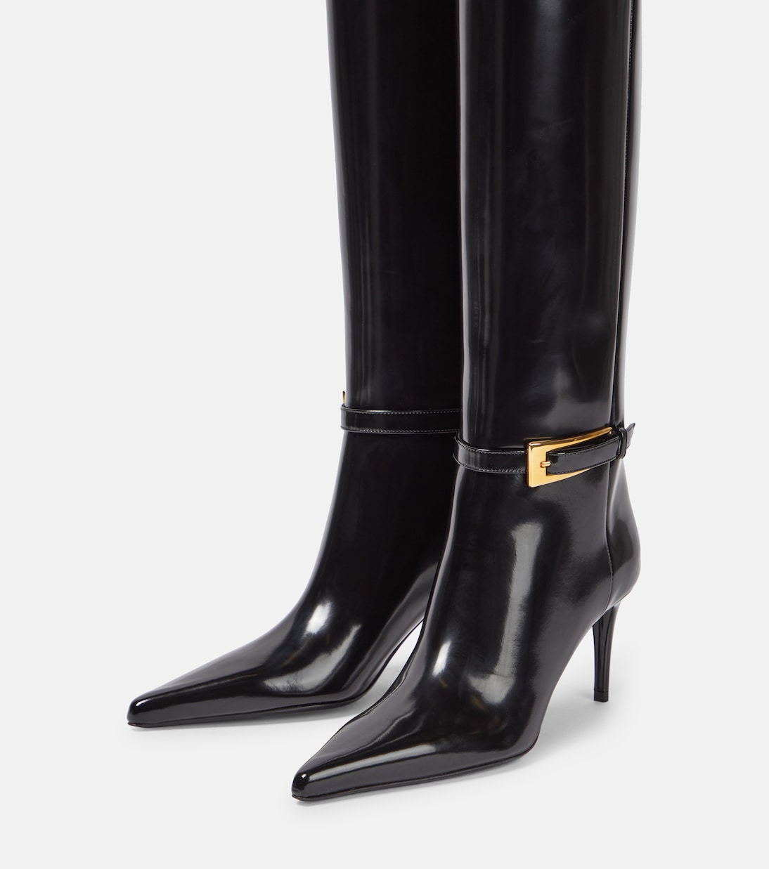 Bottes Lee en cuir verni | Saint Laurent