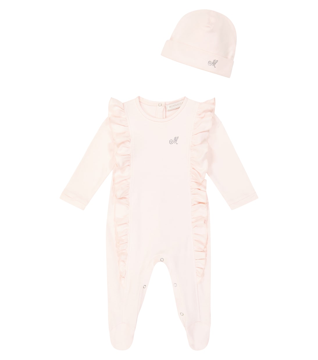 Bebé - set de mono y gorro de chenilla | Monnalisa