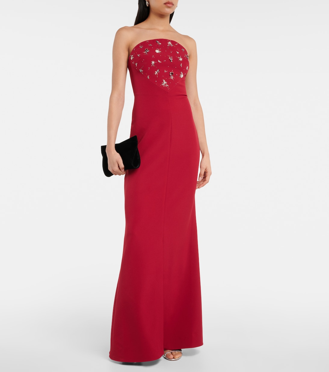 Makkari embellished strapless crêpe gown | Safiyaa