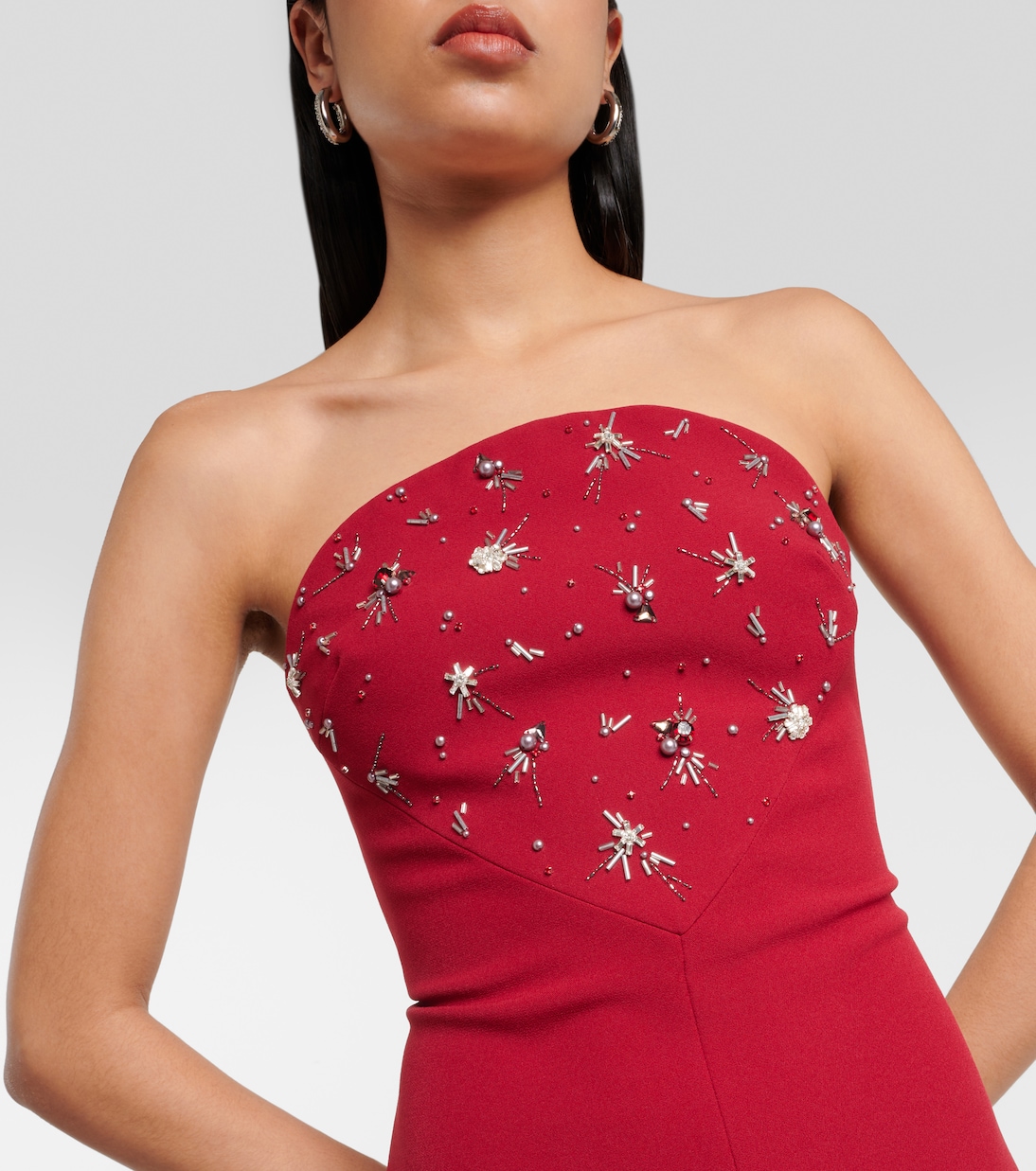 Makkari embellished strapless crêpe gown | Safiyaa