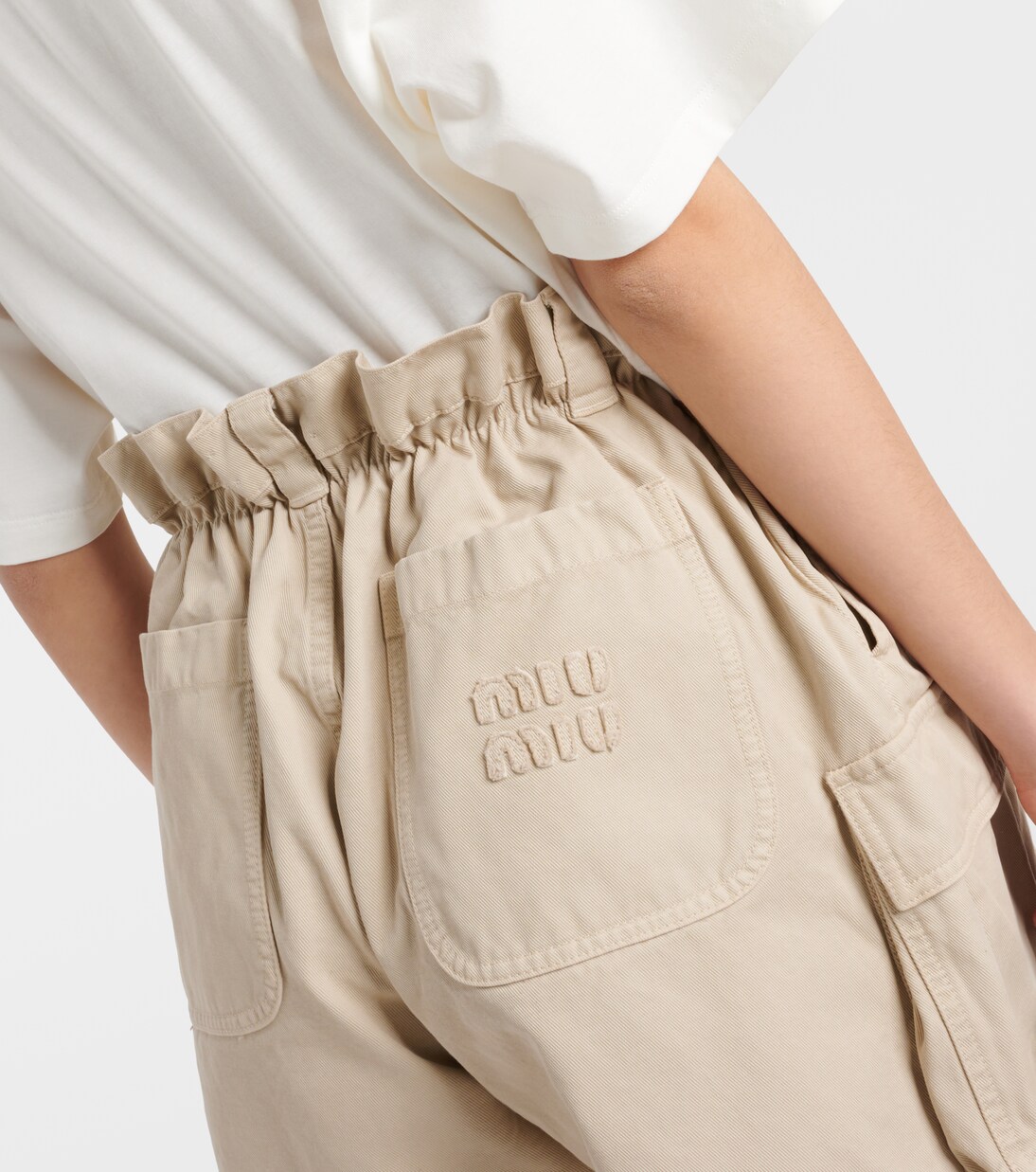 Short cargo en coton à taille haute | Miu Miu