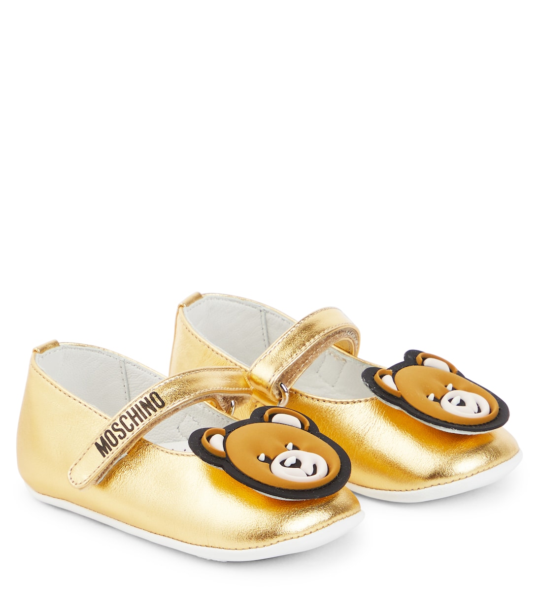 Baby Ballerinas aus Metallic-Leder | Moschino Kids