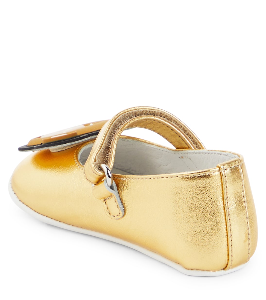 Baby Ballerinas aus Metallic-Leder | Moschino Kids