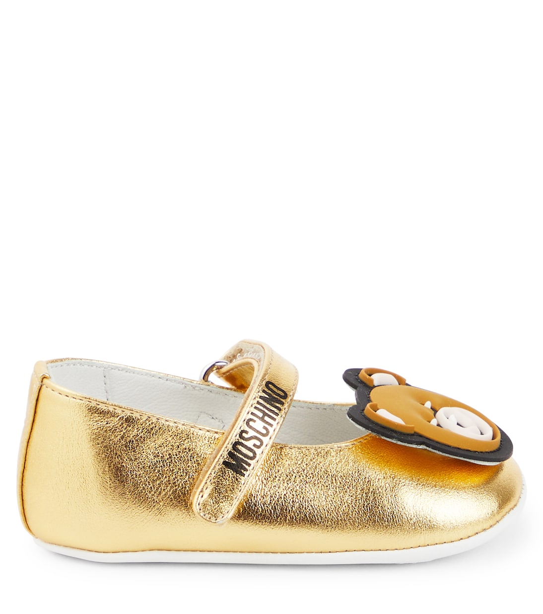 Baby Ballerinas aus Metallic-Leder | Moschino Kids
