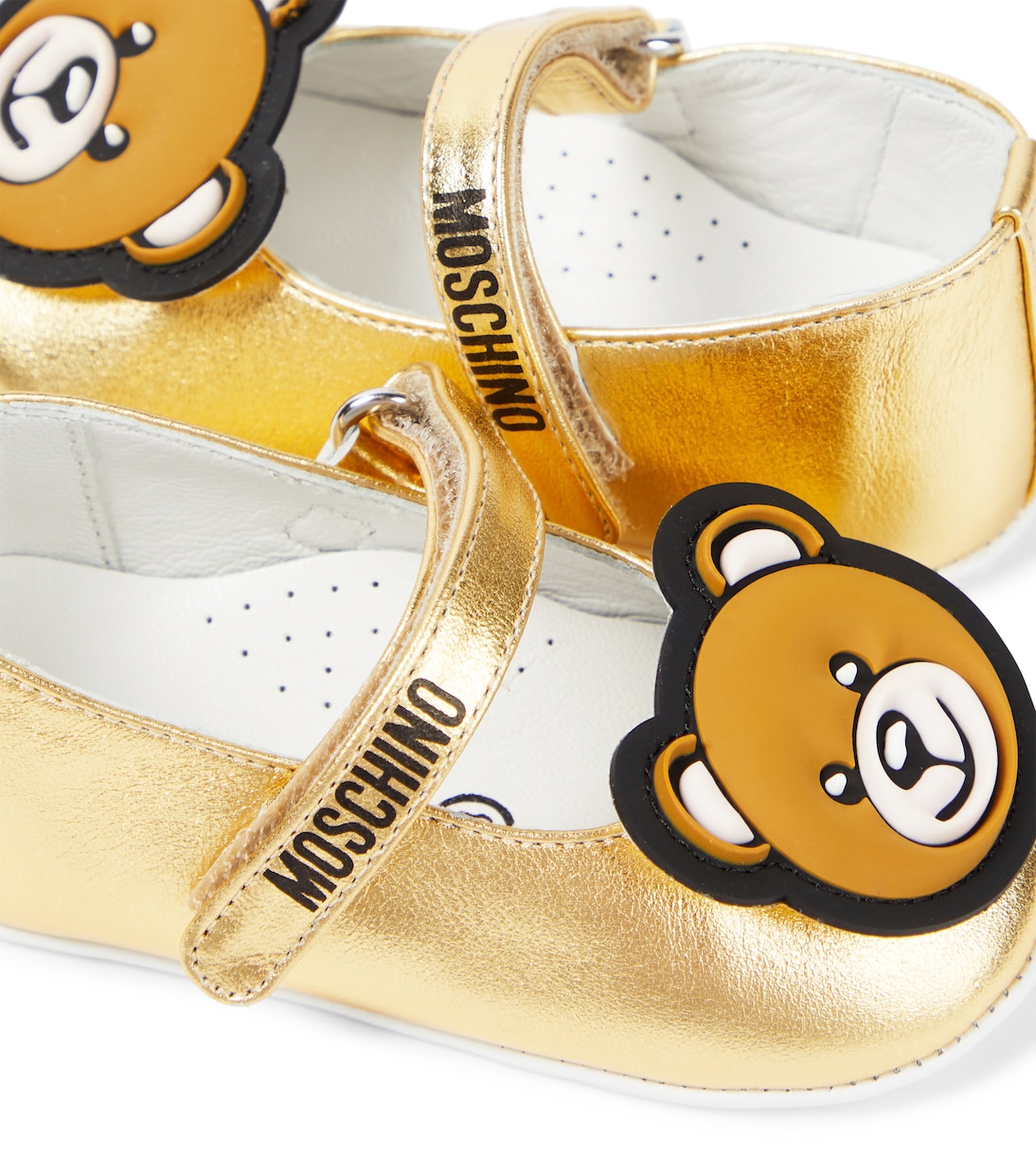 Baby Ballerinas aus Metallic-Leder | Moschino Kids