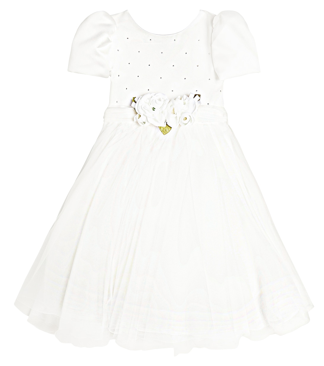 Abito in tulle con applicazione floreale | Monnalisa