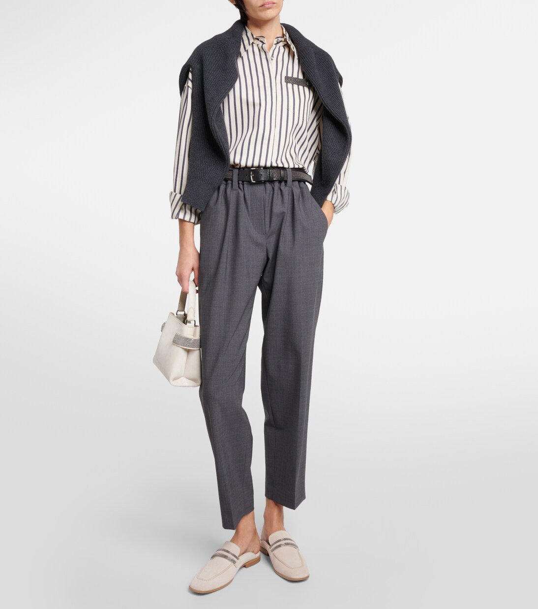 Pantaloni regular in misto lana | Brunello Cucinelli