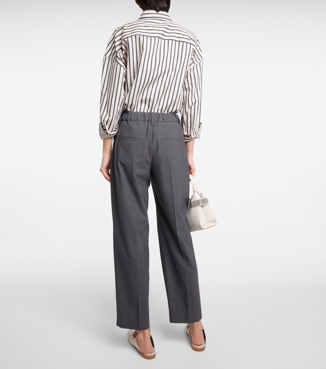 Pantaloni regular in misto lana | Brunello Cucinelli