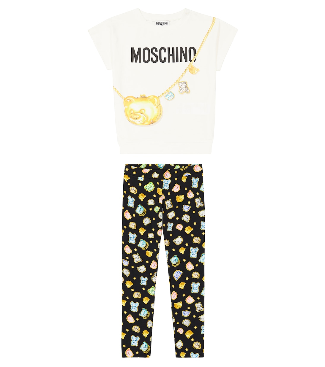 Ensemble t-shirt et legging en coton | Moschino Kids