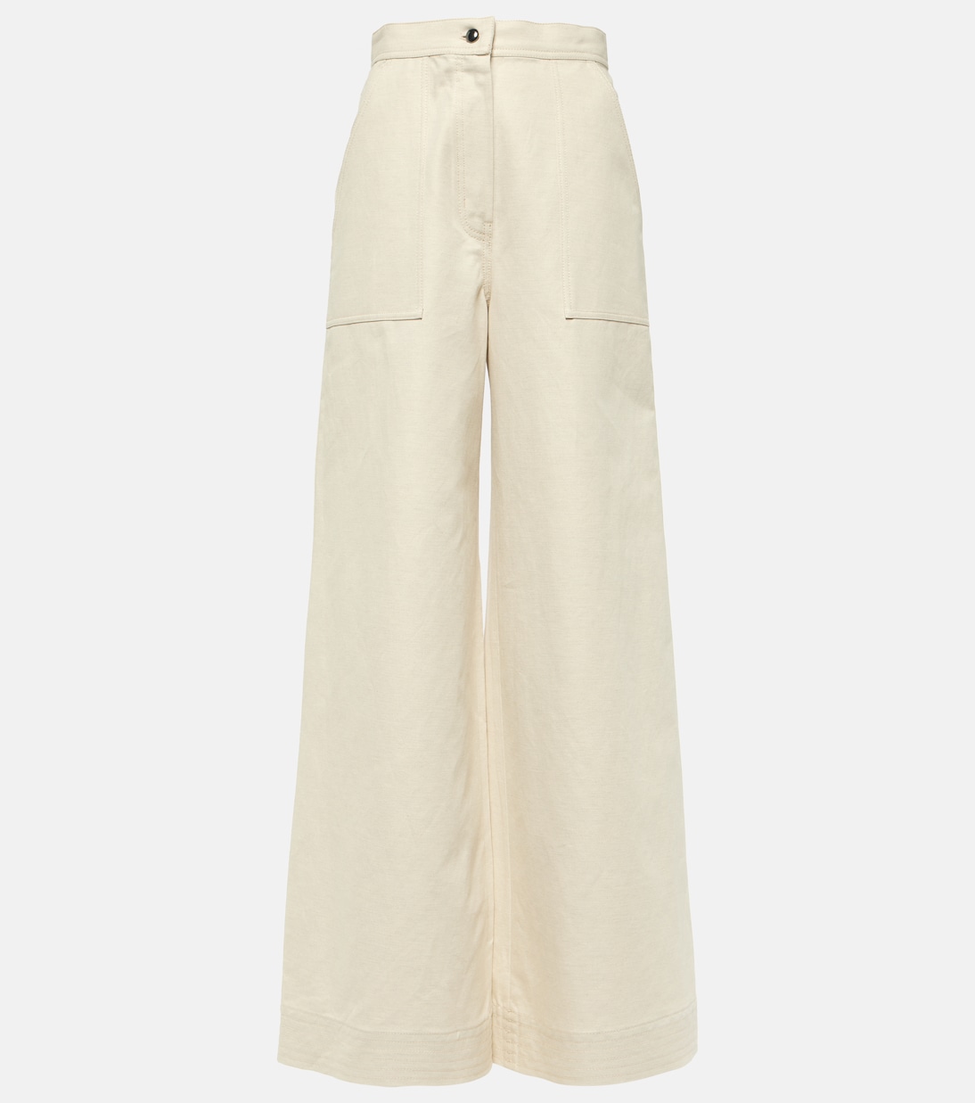 Oboli cotton and linen wide-leg pants | Max Mara