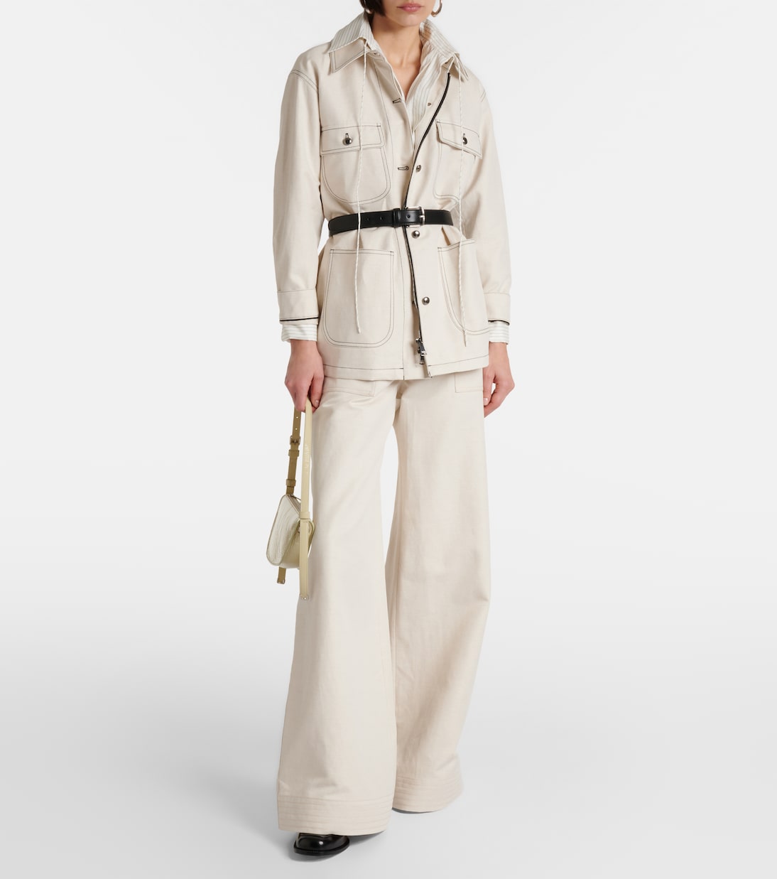 Oboli cotton and linen wide-leg pants | Max Mara