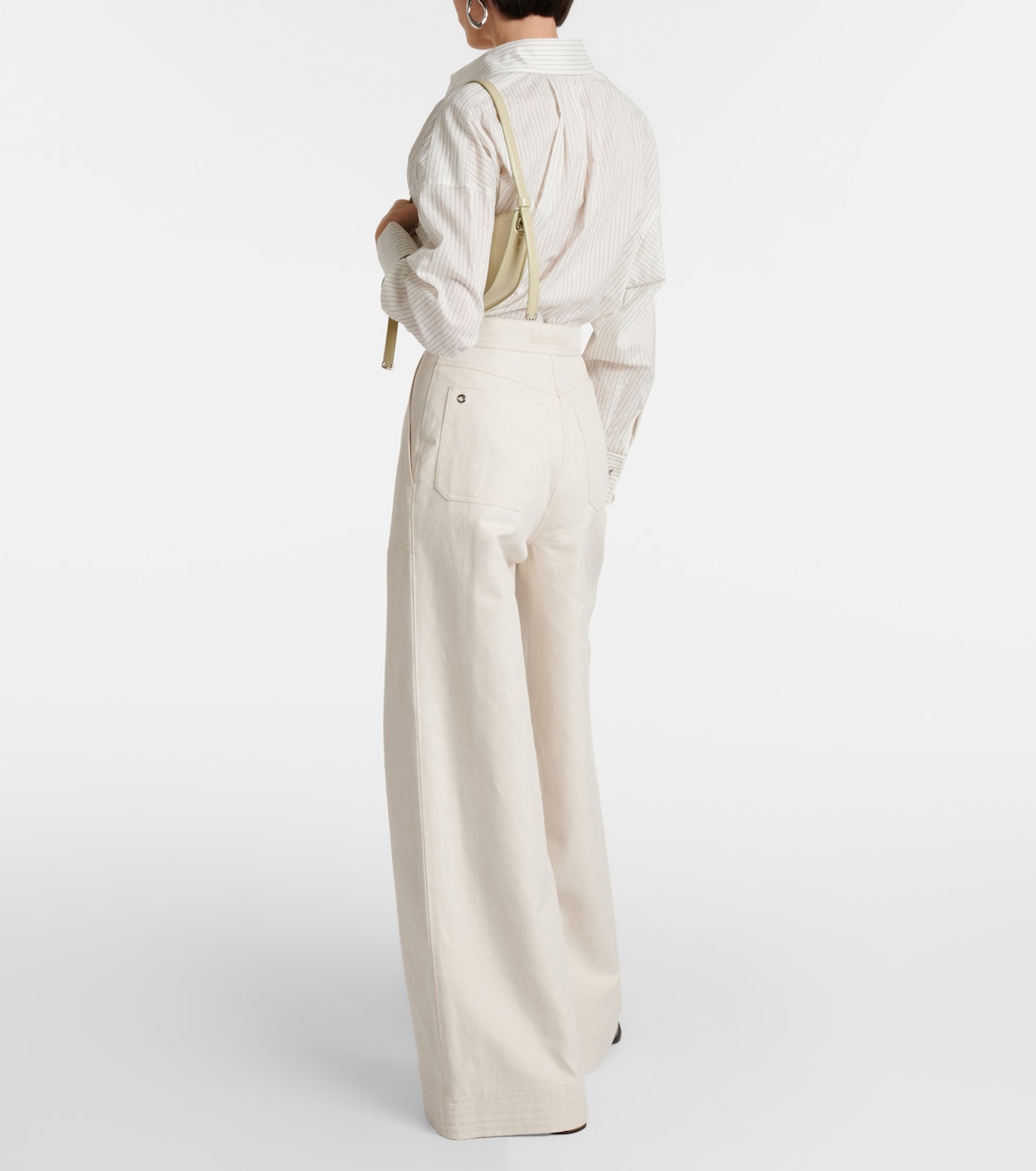 Oboli cotton and linen wide-leg pants | Max Mara