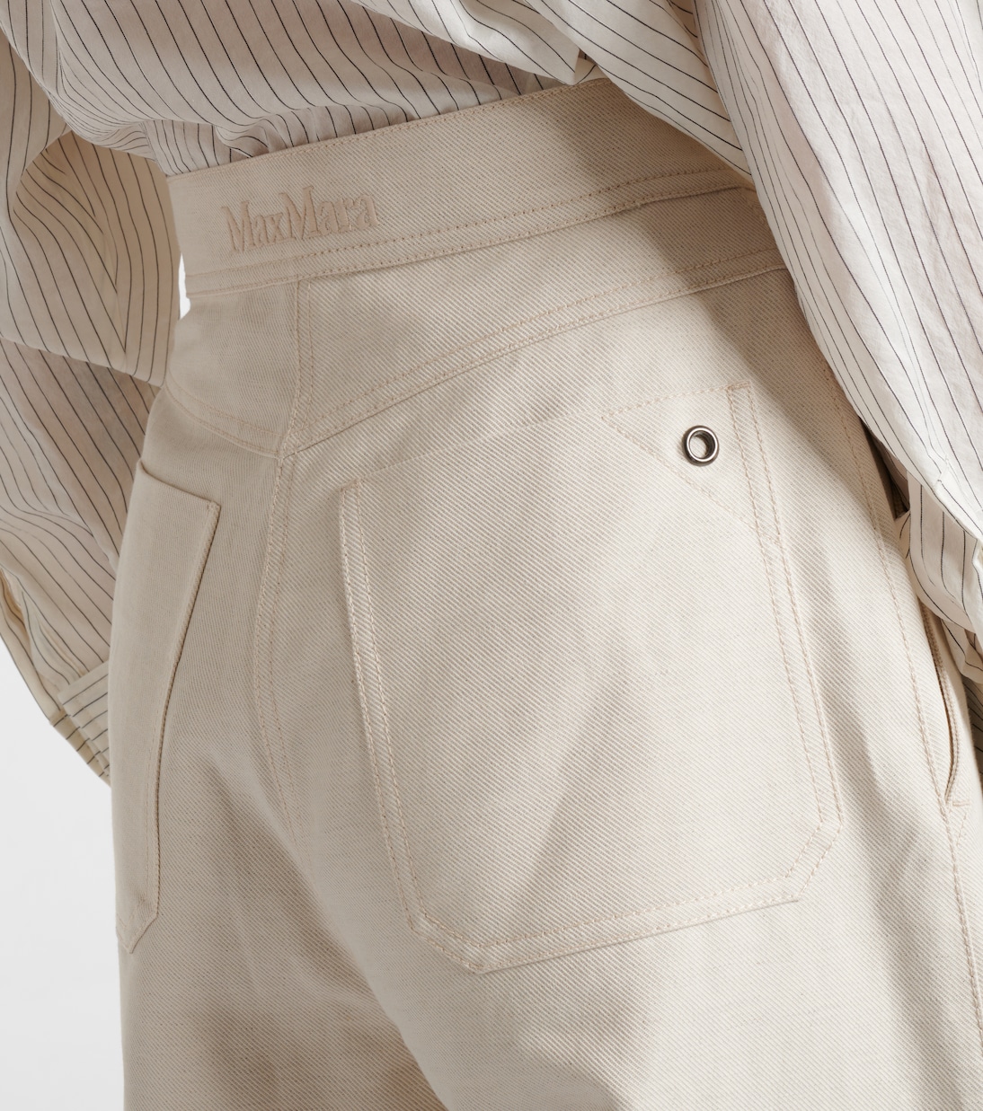 Oboli cotton and linen wide-leg pants | Max Mara