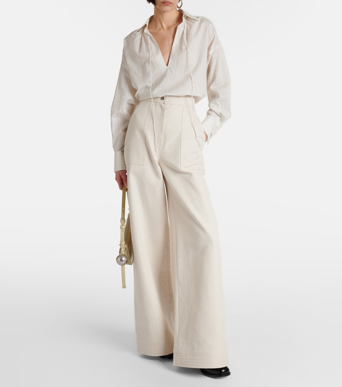 Oboli cotton and linen wide-leg pants | Max Mara
