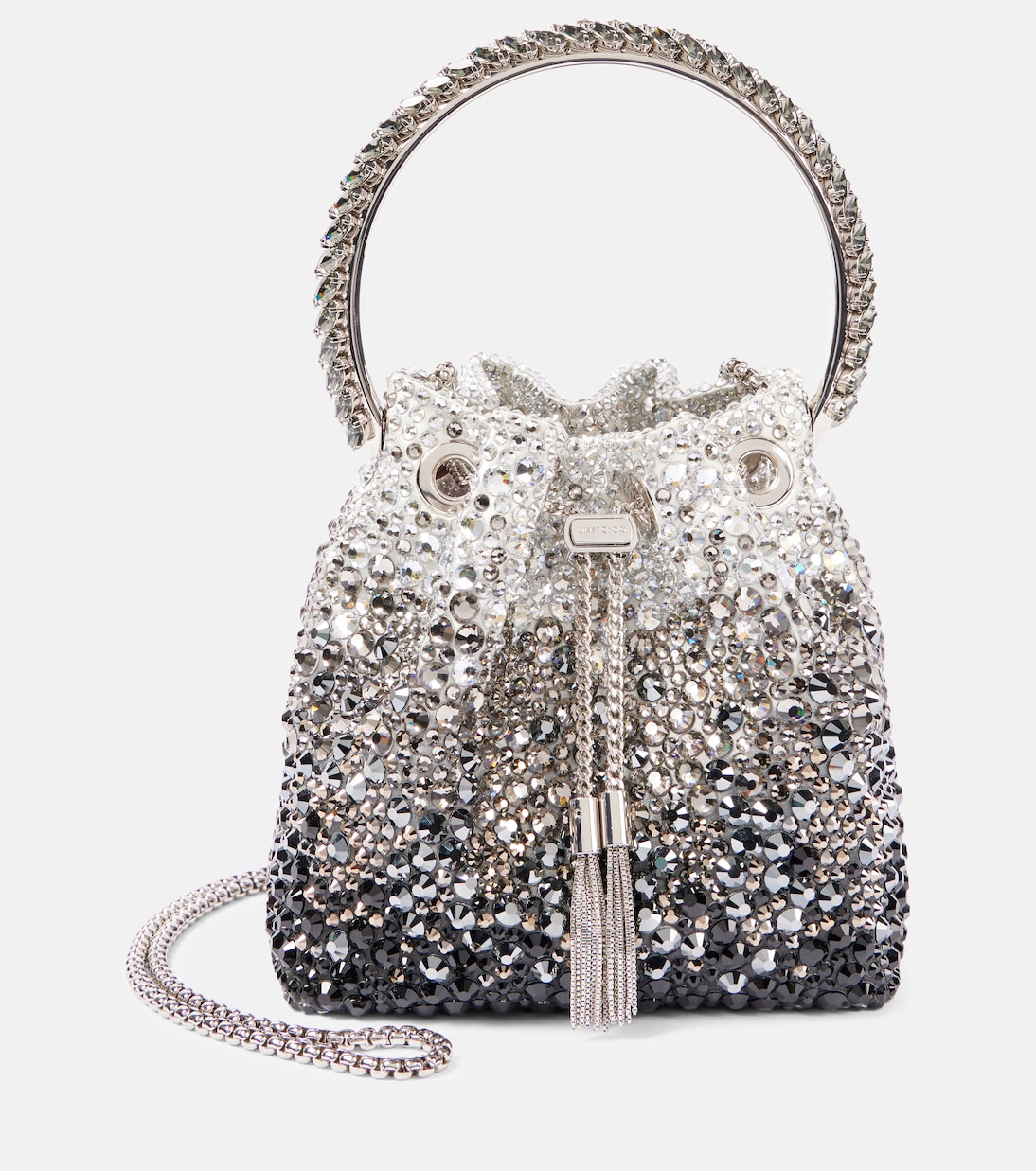 Bon Bon embellished bucket bag in black Jimmy Choo Mytheresa