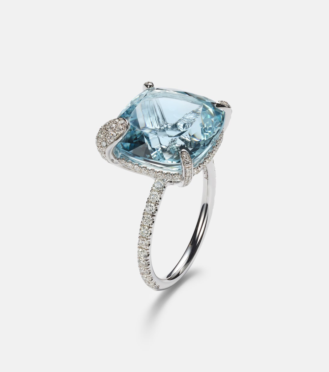 Anello Peekaboo in oro bianco 18kt con acquamarina e diamanti | Bucherer Fine Jewellery