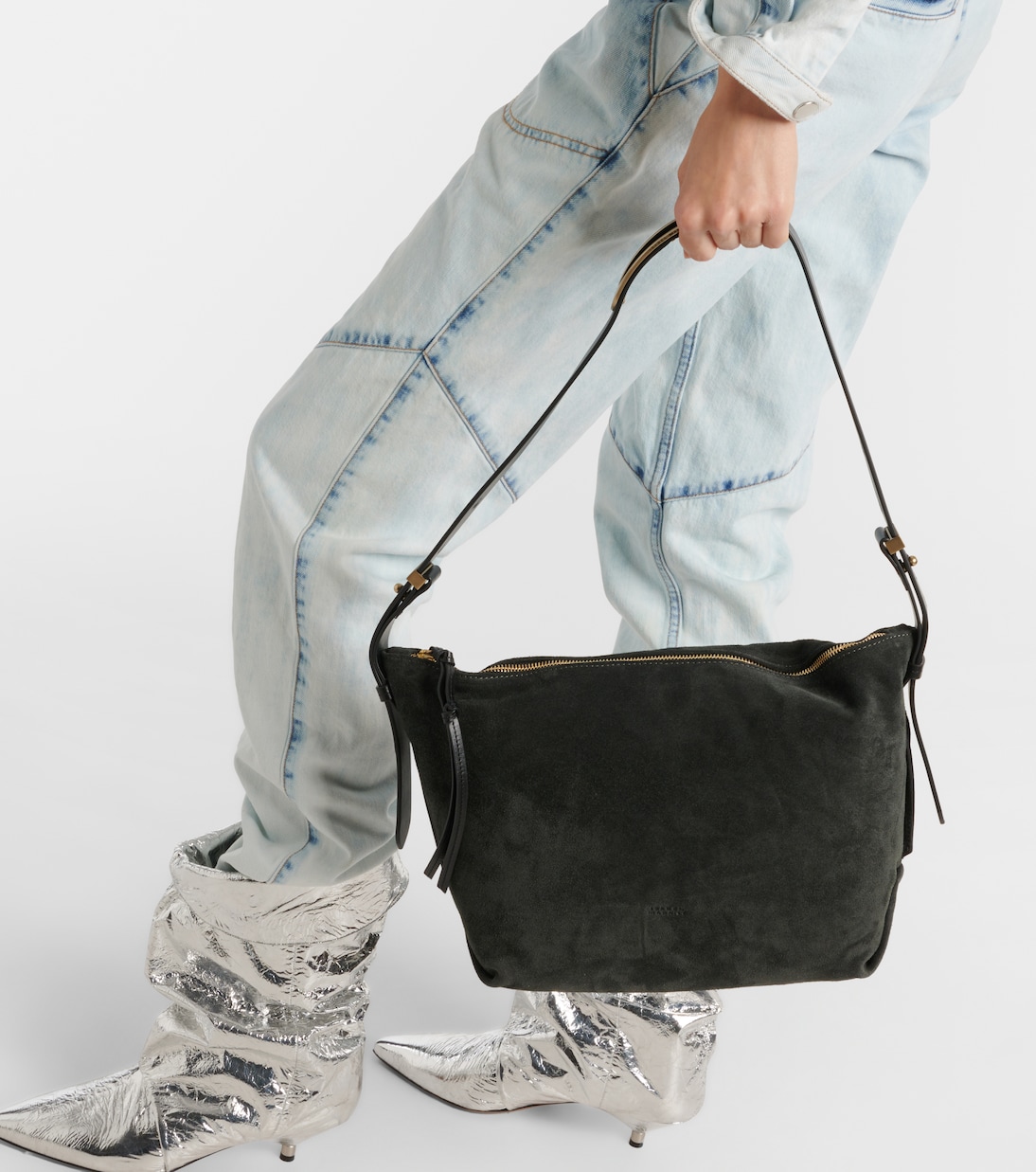 Borsa a spalla Leyden in suede | Isabel Marant
