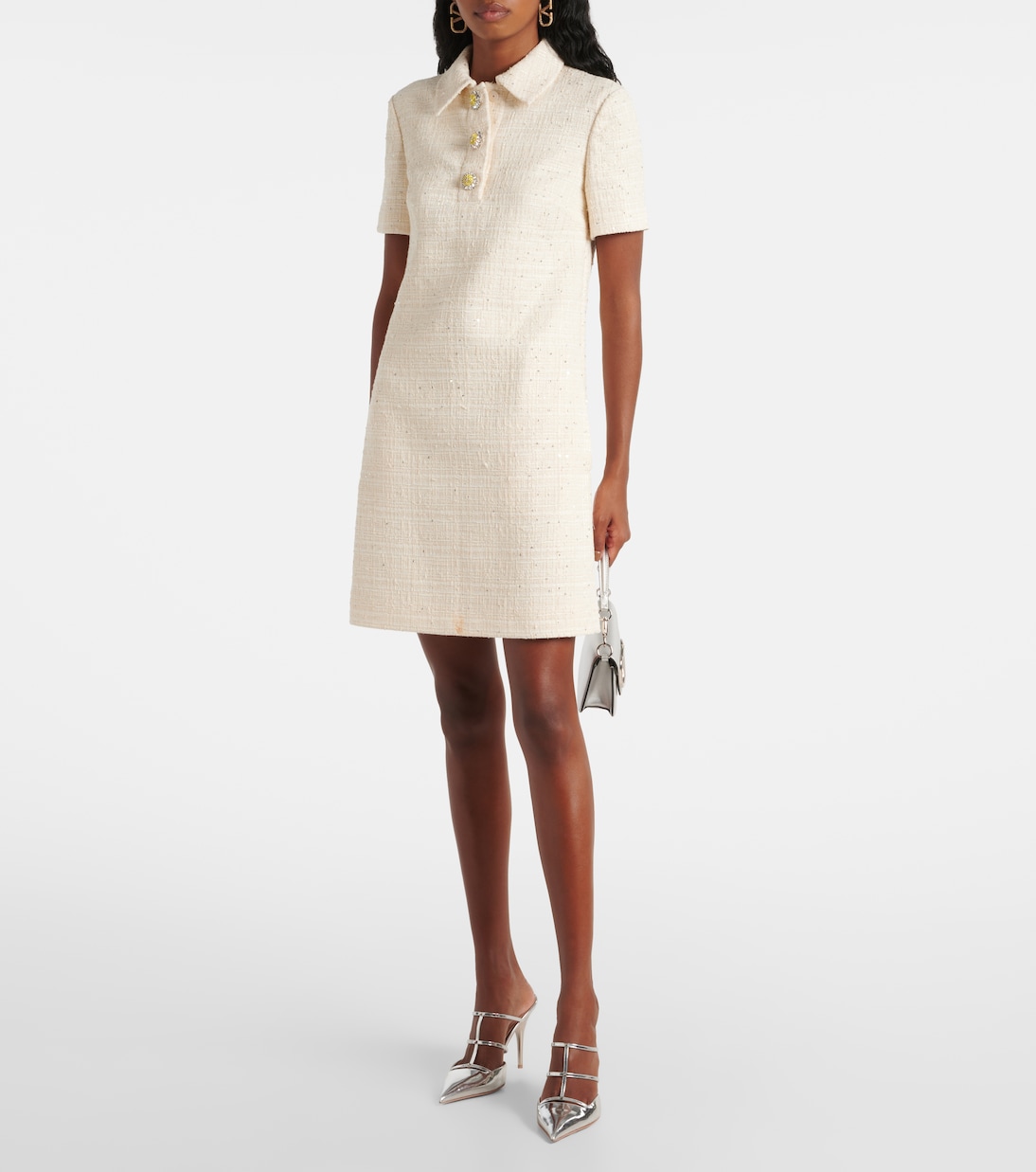 Abito corto in tweed di misto cotone | Valentino