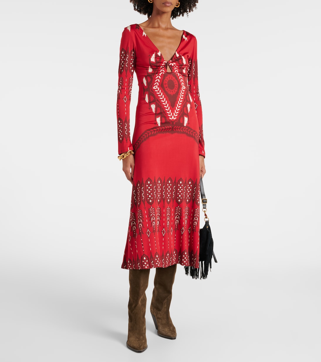 Abito midi in jersey con stampa | Johanna Ortiz