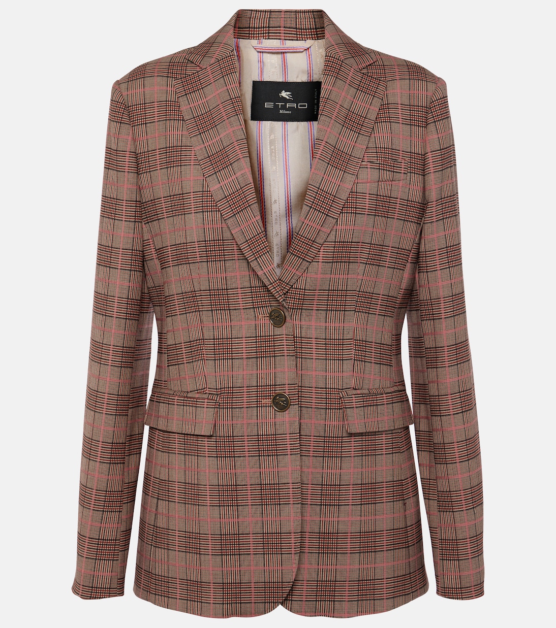 Checked wool-blend blazer | Etro