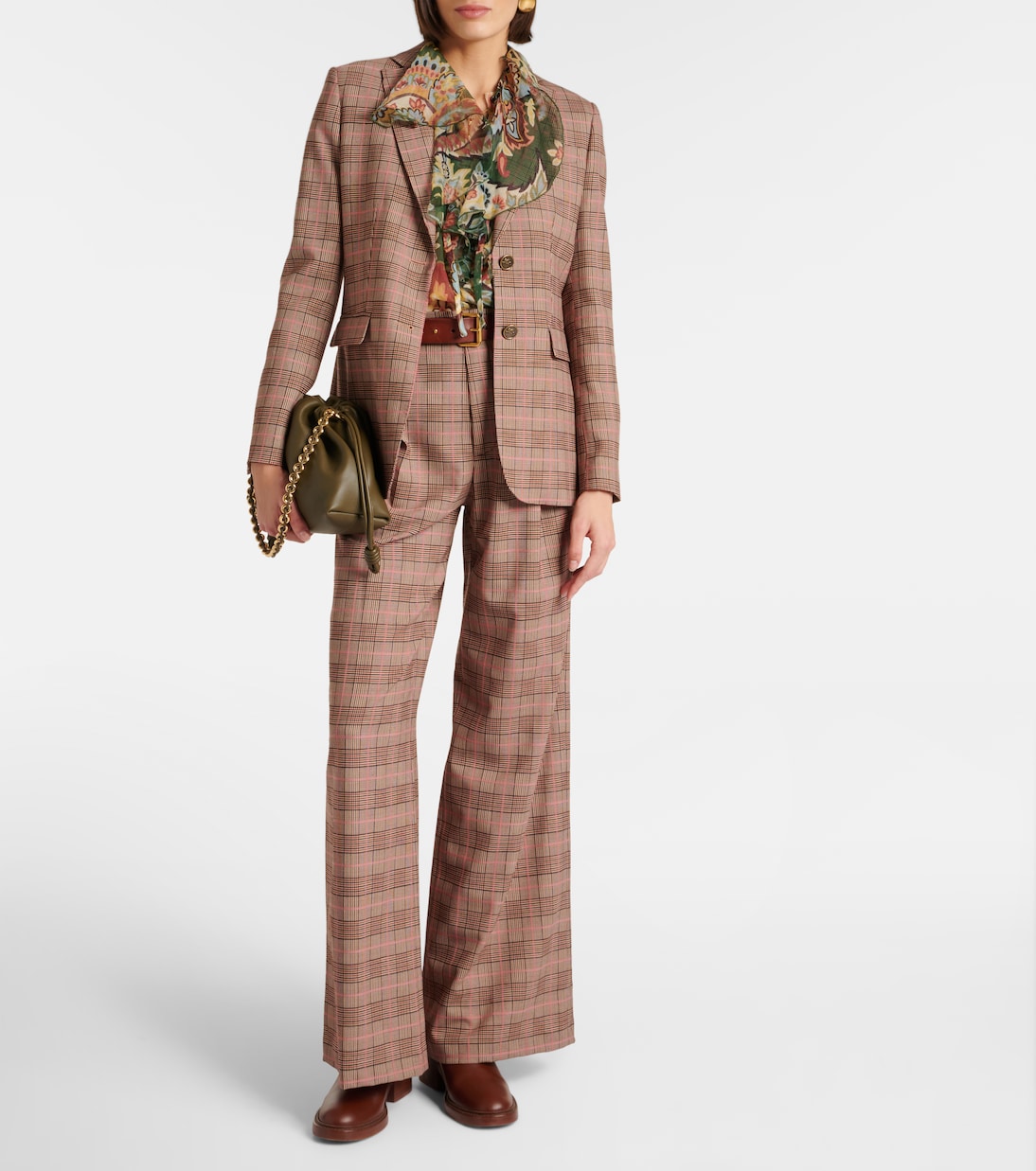 Checked wool-blend blazer | Etro