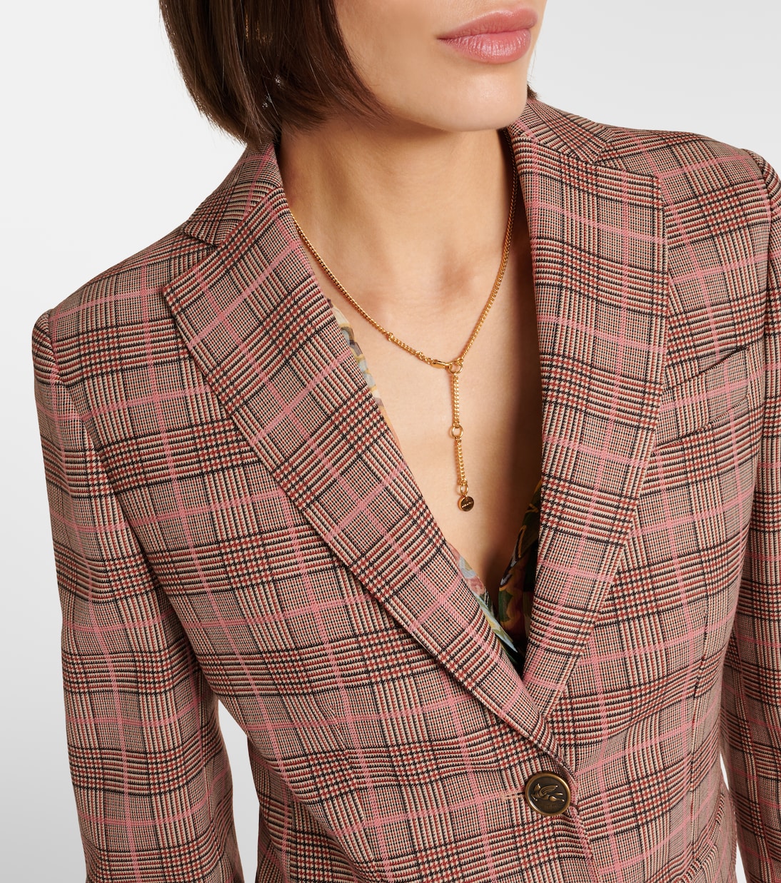 Checked wool-blend blazer | Etro