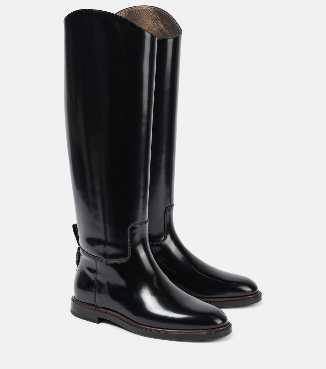 Botas altas de piel pulida | Brunello Cucinelli