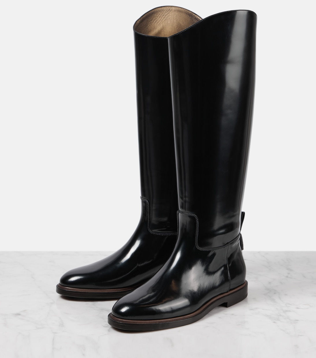 Botas altas de piel pulida | Brunello Cucinelli
