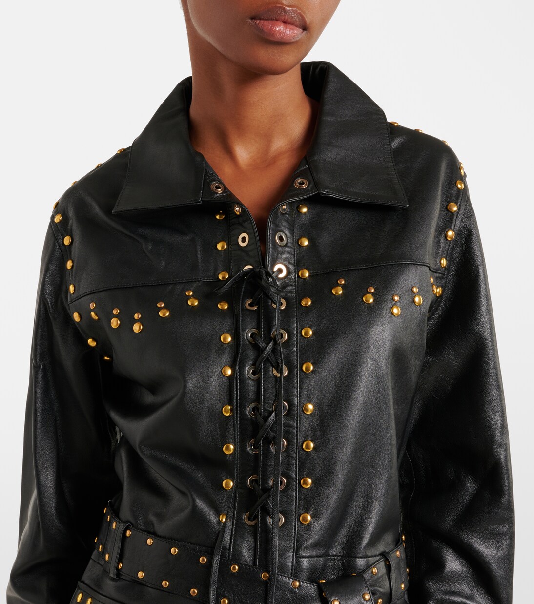 Robe Ics en cuir à ornements | Dodo Bar Or