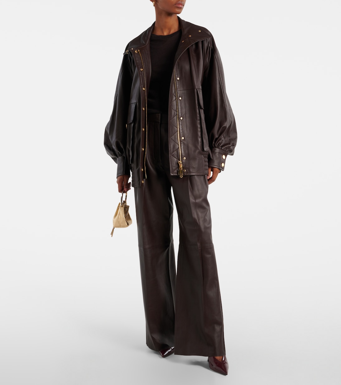 Illustration leather wide-leg pants | Zimmermann