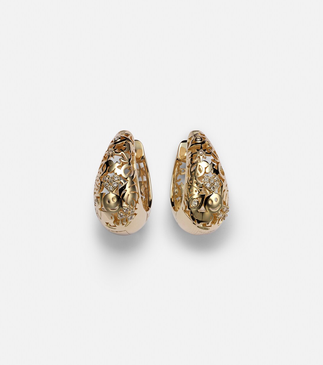 Boucles d'oreilles Icon Wallpaper Domed en or 14 ct et diamants | Sydney Evan