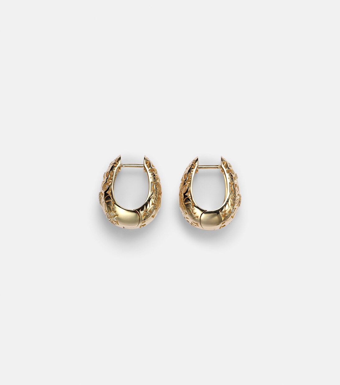 Boucles d'oreilles Icon Wallpaper Domed en or 14 ct et diamants | Sydney Evan
