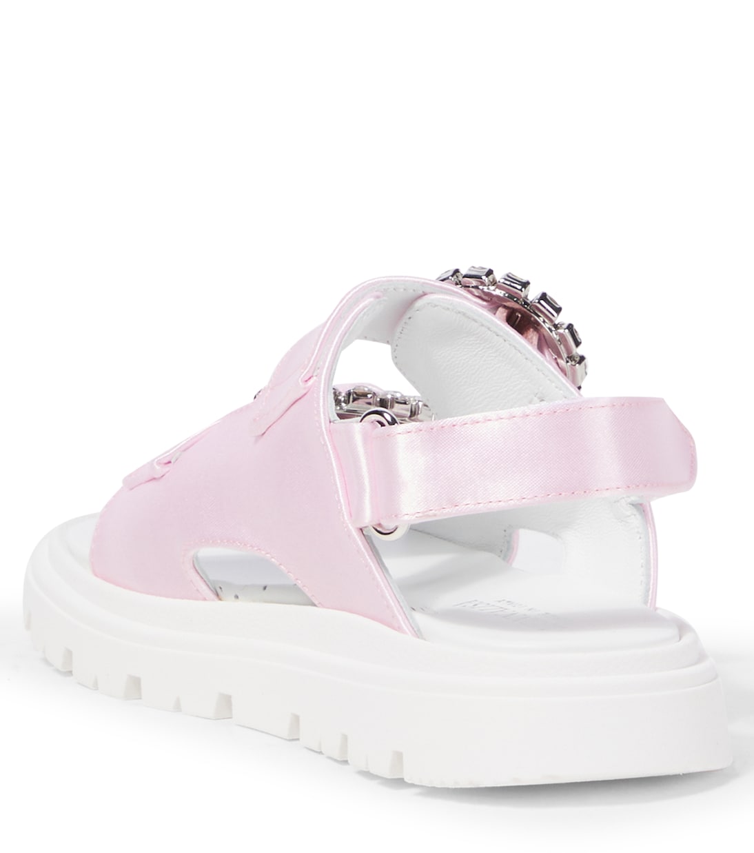 Sandalen aus Satin mit Kristallen | Monnalisa