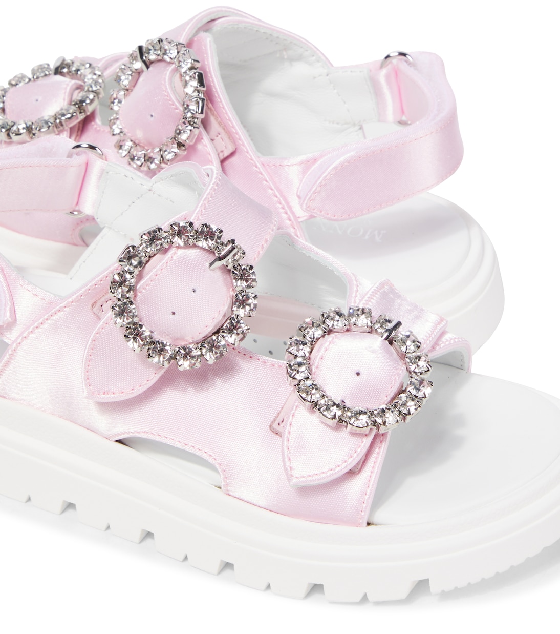 Sandalen aus Satin mit Kristallen | Monnalisa