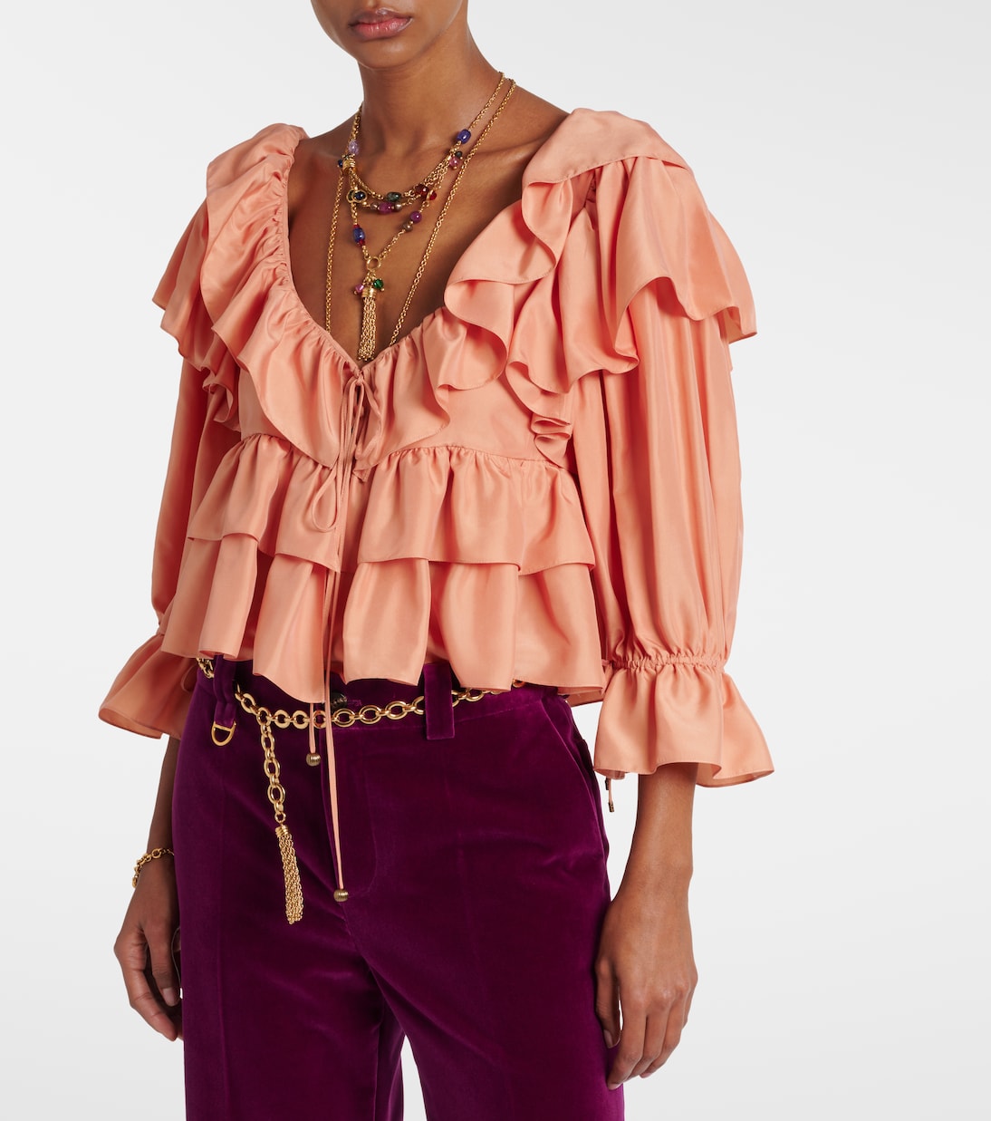 Blusa in seta con volant | Chloé