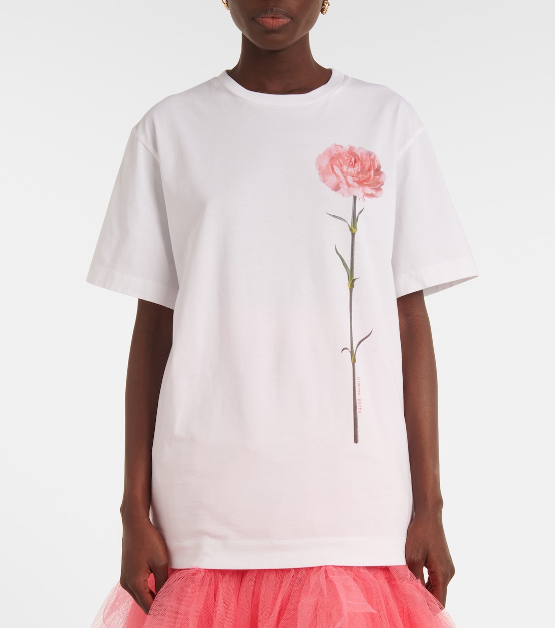 T-shirt Carnation in jersey di cotone | Simone Rocha