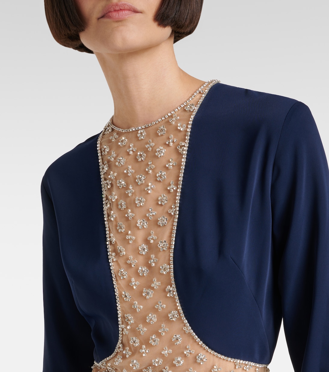Abito lungo in tulle con cut-out | Costarellos