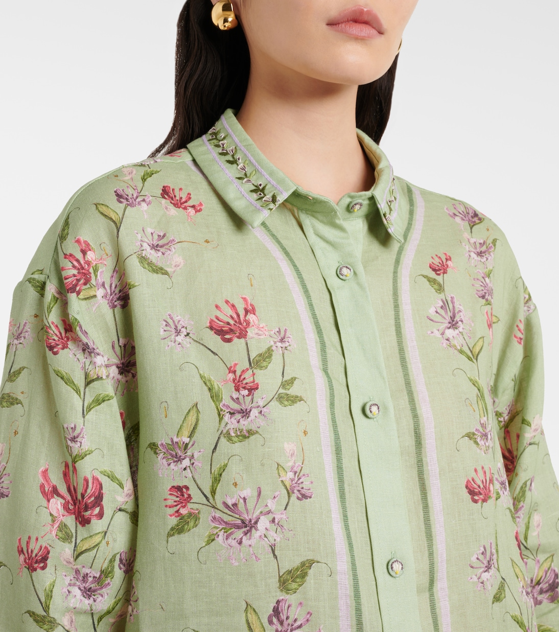 Chemise Cecilia Honeysuckle en lin à fleurs | Agua by Agua Bendita