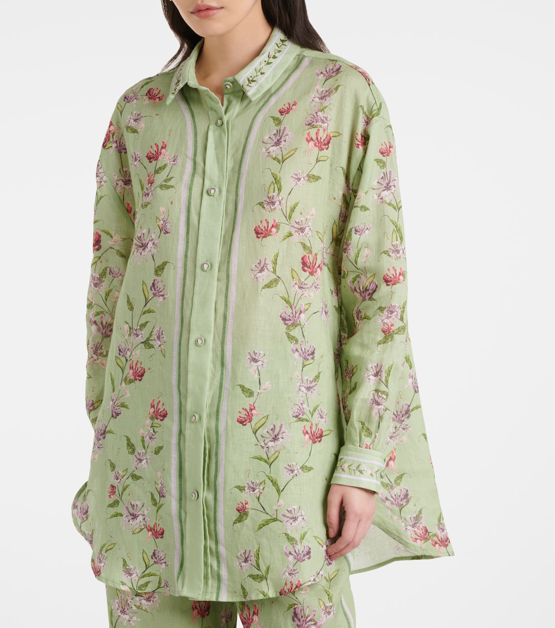 Chemise Cecilia Honeysuckle en lin à fleurs | Agua by Agua Bendita