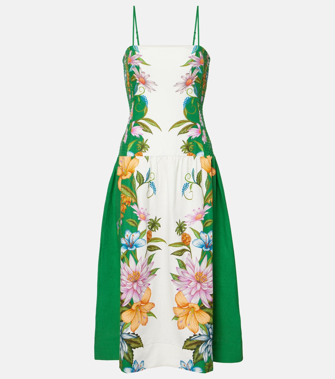 Abito midi Sweet Bloom in misto lino | Farm Rio